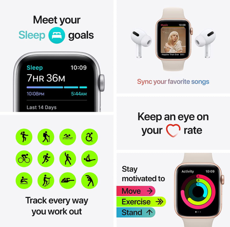 (Newly Sealed Box) Apple Watch SE 2021 40mm or 44mm (GPS) Silver Aluminum Case with New Abyss Blue Sport Band (Model A2352) - Super Savings Technologies Co.,LTD (Newly Sealed Box) Apple Watch SE 2021 40mm or 44mm (GPS) Silver Aluminum Case with New Abyss Blue Sport Band (Model A2352) - Super Savings Technologies Co.,LTD